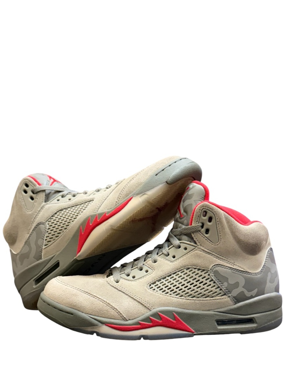 AIR JORDAN 5 - GREY RED SUEDE LEATHER “CAMO”